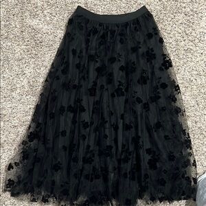 Wish Black Embellished Maxi Skirt A-line Cocktail